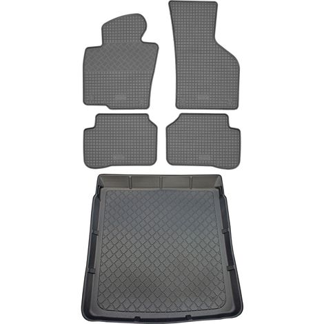 Ensemble de tapis de sol en caoutchouc pour Volkswagen Passat B7 Berline (4 portes) de 09.2010 à 11.2014 : tapis de sol de voiture et tapis de coffre. (1/5)