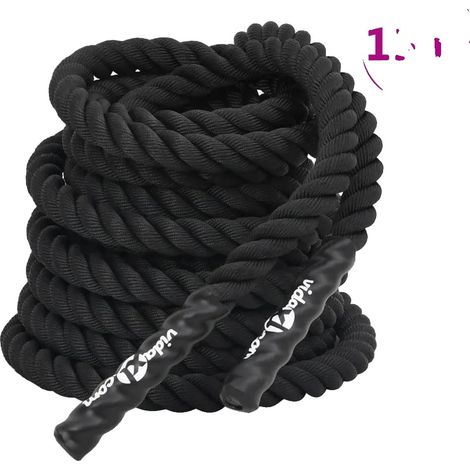 Cuerda de combate, 15 m de longitud, material de poliéster resistente, verde militar. (1/2)