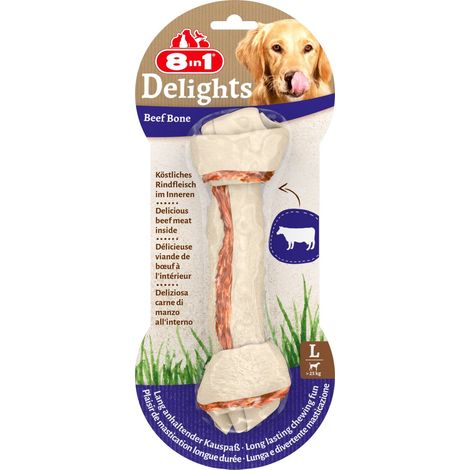 8in1 Delights Hundesnack Kauknochen Beef Leckerli Kausnack Hundefutter (1/3)