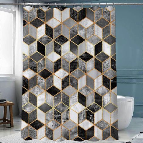 40wx72h petite taille rideau de douche abstrait rideau de douche gradient troit gomtrique grille fil