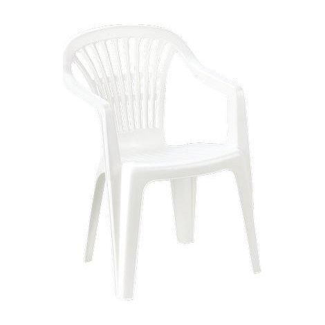 SEDIA SCILLA + BRACCIOLI PROGARDEN PP BIANCO CM 54X53 H.CM 80