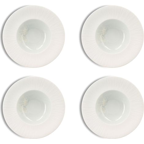 Lot de 4 assiettes gourmet en porcelaine 23cm, URUS (1/5)