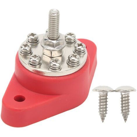Bloque de distribución de energía universal de barra colectora marina de 8 terminales 1/4" M6 12V-48V para automóviles, barcos, vehículos recreativos y camiones. (1/4)