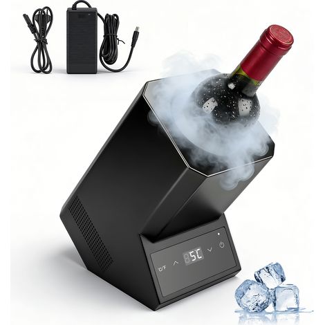 Elektrischer Weinkühler für eine Flasche für Tisch & Bar Temperatur von 5-18°C, für Flaschen bis Ø9cm, Sensor-Touch Bedienung für Wein Champagner Weißwein Rotwein