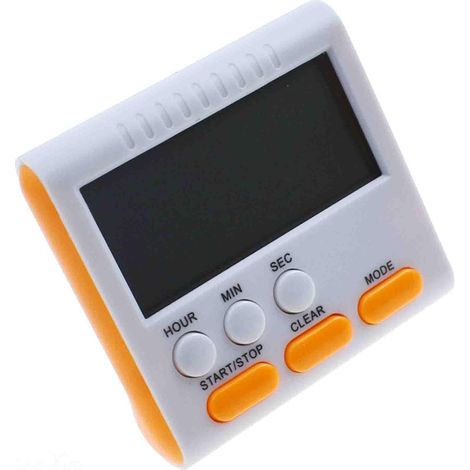 Temporizador de cocina de 24 horas con reloj despertador digital, alarma potente y pantalla grande (naranja) (1/3)