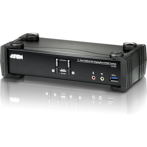 ATEN Switch KVMP™ DisplayPort 4K USB 3.0 de 2 puertos (cables incluidos) (1/4)