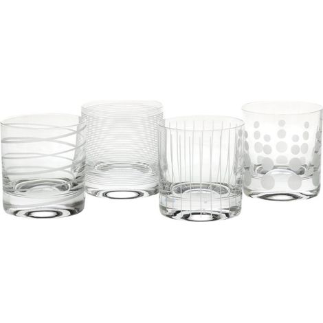 Mikasa - de bicchieri da cocktail per brindisi, 290 ml, set de 4 pezzi, vetro, Argento, 360 ml