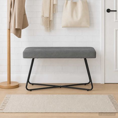 vidaXL banc Gris foncé 80 x 40 x 45 cm Velours (1/5)