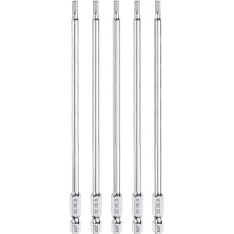 5pcs Foret à Tête Hexagonale 3mm (H3) Métrique 1/4" Tige Hexagonale 150mm (6") Long Embouts de Tournevis Magnétique Acier S2 Foret Hexagonaux à Pointe Plate pour Vis (1/5)