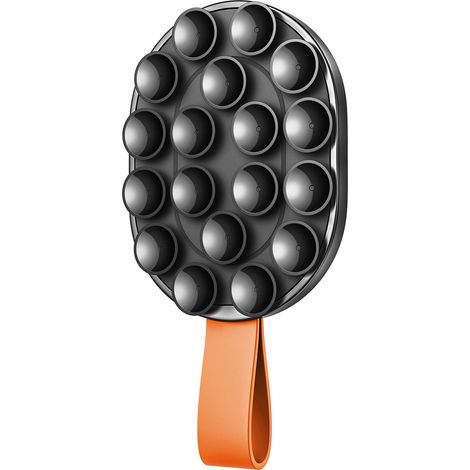 Supporto magnetico per telefono 4,7-7'' con ventose per specchio in vetro - nero e arancione (1/5)