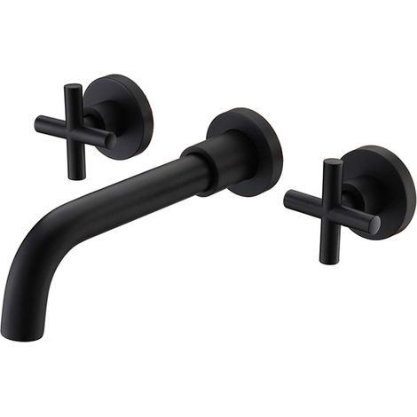 Concealed wall-mounted basin faucet in brass Concealed basin faucet, matte black (1/5)