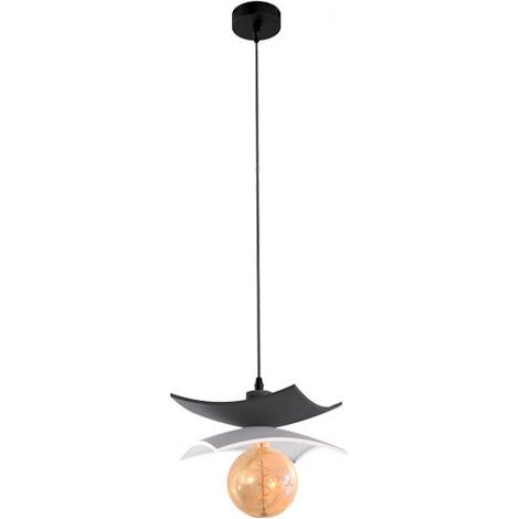 PENDENTE ROBBY 1XE27 NERO/BIANCO