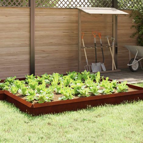 Schneckenzaun 16 pcs Rostig 50 x 3,5 x 25 cm Wetterfeststahl