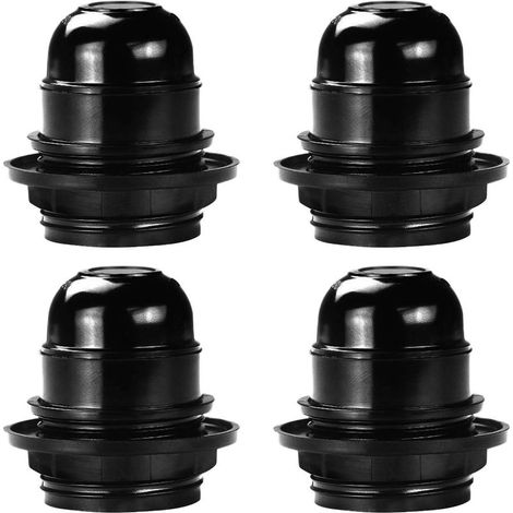 4 PCS Noir E27 Douille de Lampe 250V Électricité E27 Support de Lampe en Plastique E27 Ampoule Douille Vintage Luminaire Éclairage pour Café Restaurant Cuisine (1/5)