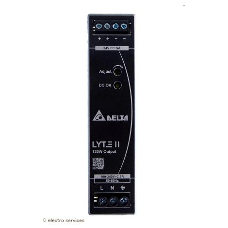 Alimentation pour rail DIN 120W 24V 5A, réglable - Delta Electronics (1/3)