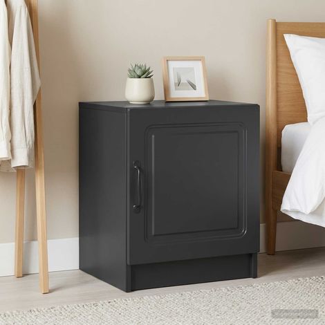 Lot de 2 tables de chevet noires en bois d’ingénierie, 43 x 34,5 x 47 cm - PANGIVO (1/5)