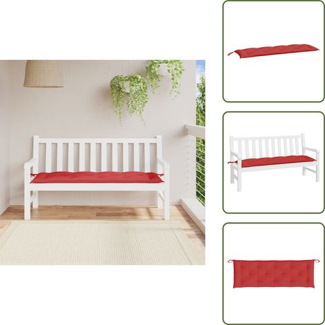 Cuscino per esterno - vidaXL Cuscino per Panca Rosso 150x50x7 cm in Tessuto Oxford - Cuscino per soggiorno
