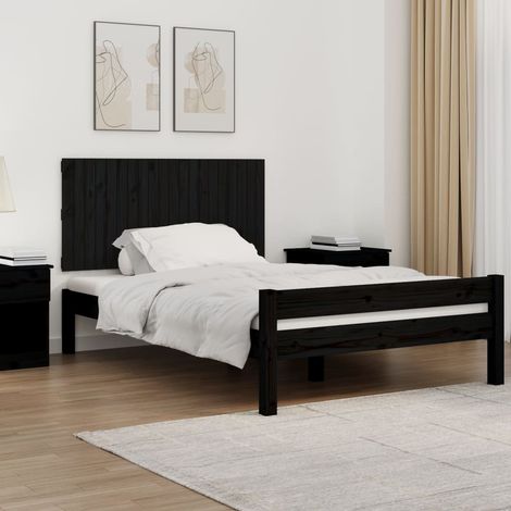 Wand-Kopfteil Schwarz 127,5x3x60 cm Massivholz Kiefer vidaXL