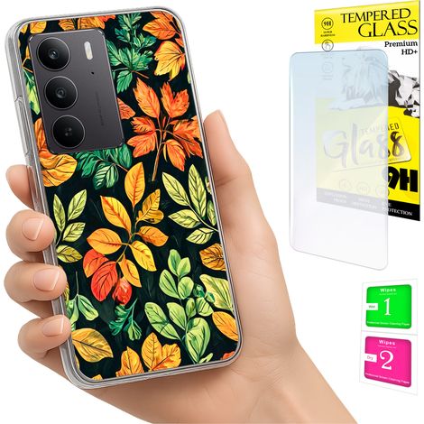 Custodia per Realme C75 / 14X 5G con foto, cover posteriore a foglia e vetro 9H. (1/5)