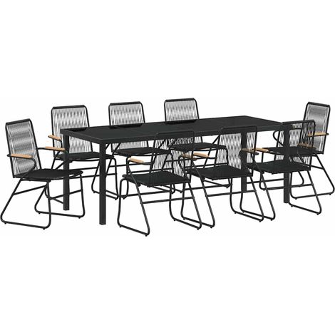 Maison Exclusive - Set da Pranzo per Giardino 9 pcs Nero