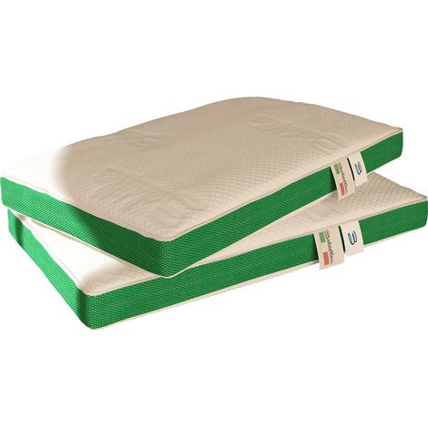 Baldiflex Coppia di Cuscini in Memory Foam forma classica a saponetta modello Mojito dimensione 70x40 cm (1/5)