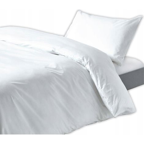 Hotelbettwäsche 160x200 + 50/70 weiße Baumwolle 150g (1/5)