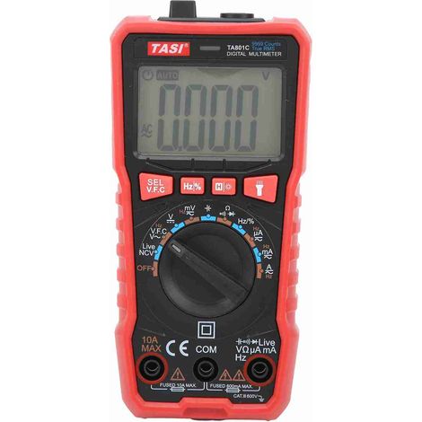 TA801C Multimètre numérique de poche multifonction automatique pour usage domestique, avec lampe torche, protection anti-chute et haute précision (1/5)