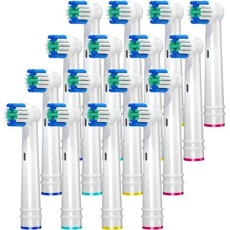 Tête de brosse de remplacement, 16 paquets de têtes de brosse à dents électrique, EB17-P Precision Clean Brush Heads Fit for Pro, Vitality Smart Genius Series (1/5)