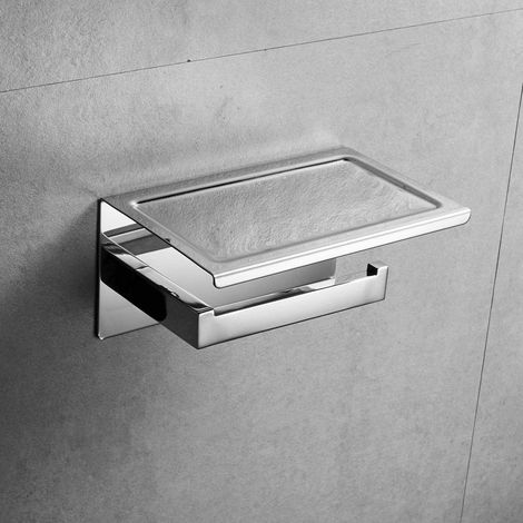 Toilette Porte-papier hygiénique(Chrome) pour téléphone portable Etagère de rangement Peinture (1/5)