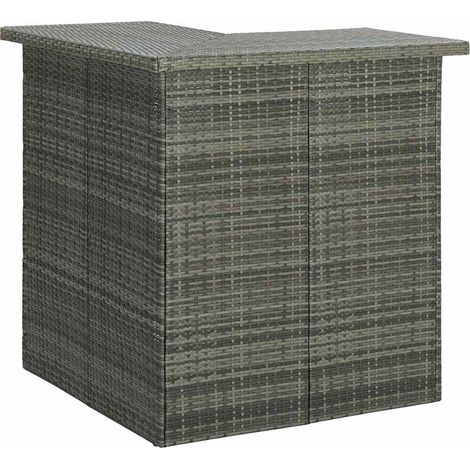 Eck-Bartisch Grau 100x50x105 cm Poly Rattan