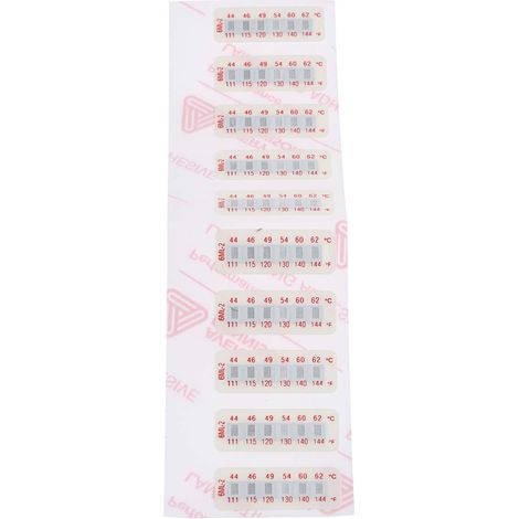 Étiquette thermosensible RS PRO 44°C à 62°C 6 niveaux ( Prix pour Paquet de 10 )