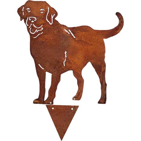 Piquet de Jardin Métal Chien Silhouette Décorative pour Extérieur, Pelouse et Cour (1/5)