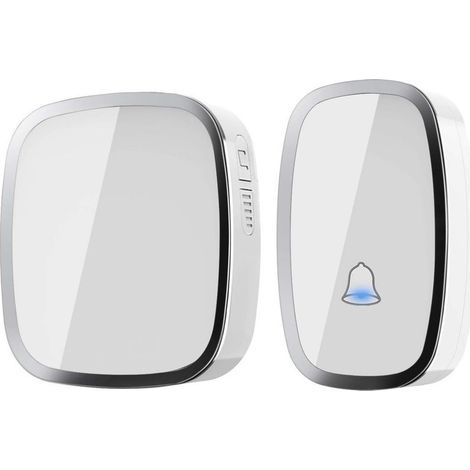 Doorbell, Wireless Doorbell, Waterproof Electric Doorbell, 300 Meter Range, Doorbell Kit with LED Flash and 36 Chimes, 4 Volume Levels for Emergency, Home, Hotel - One Transmitter and One Receiver (1/5)