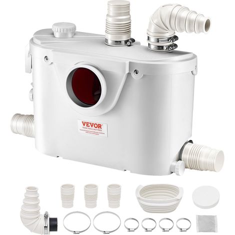 Pompe macérateur sanitaire 500 W, évacuation des eaux usées, 4 entrées 110 L/min, pour toilettes et sous-sol (1/5)
