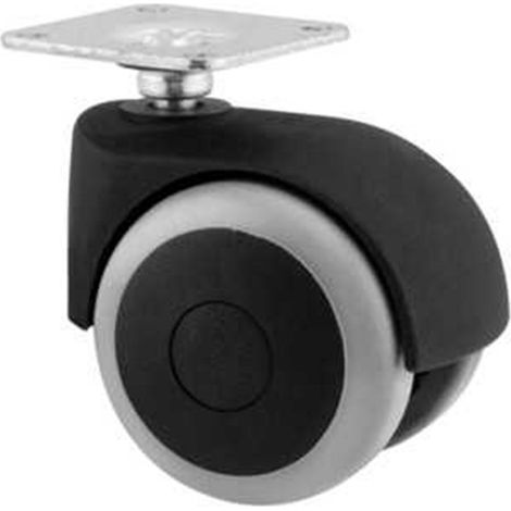 Rueda giratoria doble con placa, INTHER