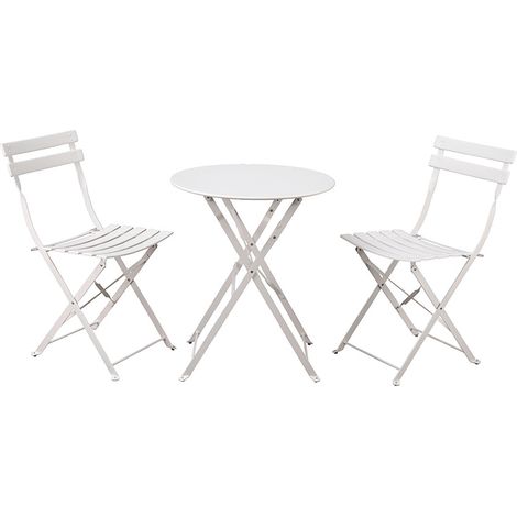Set tavolino e sedie da esterni richiudibili bianco Teresa (1/5)