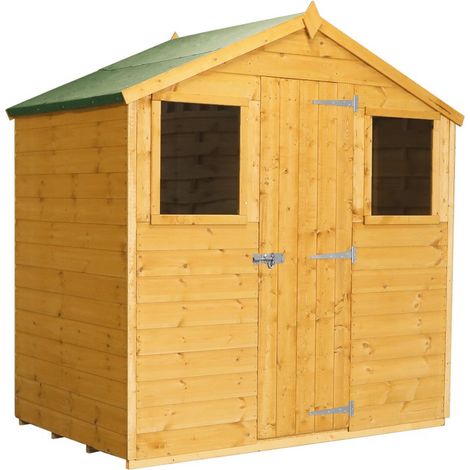 4 x 6 Feet Shiplap Apex Shed - Timber - L124.1 x W197.6 x H204.2 cm - Brown