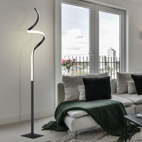 Lampada da terra lampada da terra lampada design sala da pranzo lampada da terra con sensore dimmer, metallo nero, 1x LED 11 watt 950 lumen bianco caldo, DxH 20x145 cm