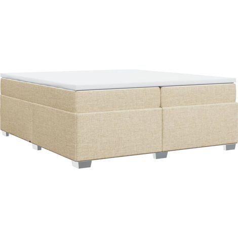 Giroletto a Molle con Materasso Crema 200x200 cm in Tessuto (1/5)
