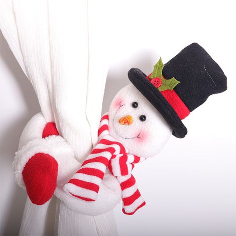 Curtain Buckle - Santa Claus Design - Polyester - For Indoor Outdoor Christmas Window Decoration - 20 x 50 cm - 1 Piece (1/5)