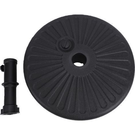 Support de parasol de terrasse robuste avec base lestable à l'eau et au sable, pour terrasse ou piscine. Mât central 22L-C. (1/5)