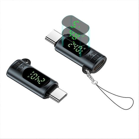 Adaptateur USB 4.0 80 Gbit/s avec affichage numérique, câble OTG USB 4.0 Type C vers Type C, 240 W, gris 8K (1/5)