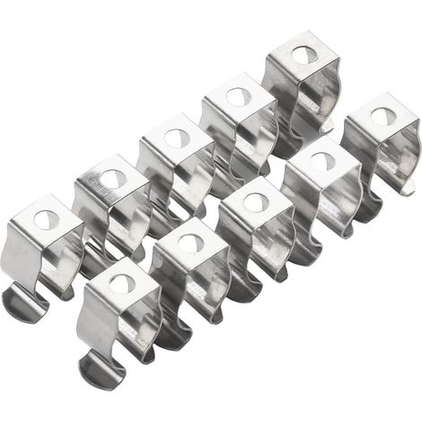 Support ressort 32mm H43mm acier manganèse argenté, pour jardin (1/4)