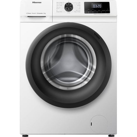 Hisense – Lave-linge frontal 12kg A 1400trs/min – Niveau sonore 72dB – Fin différée – WFQE1214EVJM