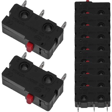 Micro-interrupteurs de Fin de Course Haute Dureté en Ppa et Fer Noirs Lot de 10 Fonctionnement Facile pour Systèmes de Contrôle Automatique (1/5)