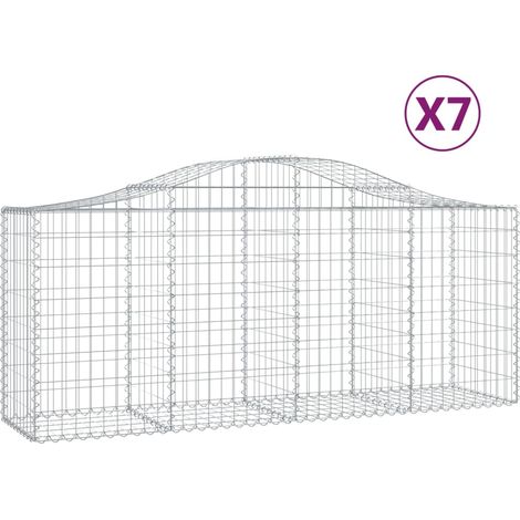 Maison Exclusive - Paniers à gabions arqués 7 pcs 200x50x80/100 cm Fer galvanisé