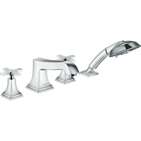 Hansgrohe 31449000 METROPOL CLASSIC rubinetteria 4 fori, bordo vasca, con maniglia a croce, finitura cromo | Prezzi e offerte su Tavolla.com (1/3)