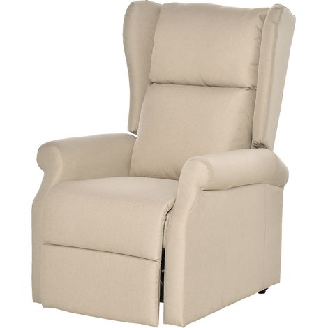 Relaxsessel, Aufstehhilfe, Liegefunktion, bis 200kg, 72,5x94x109cm, Creme (1/5)