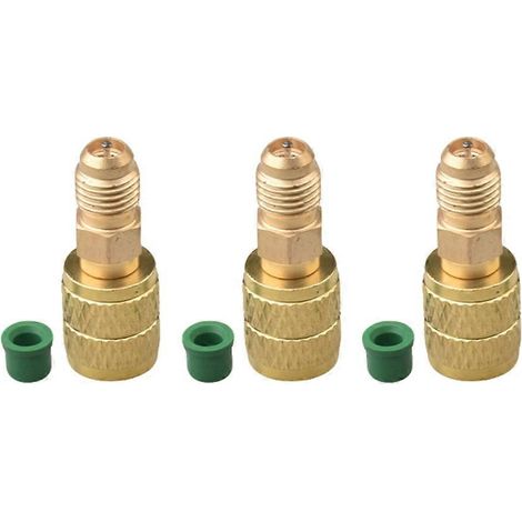 Adaptateur de réfrigérant R32/R454B en laiton, filetage femelle 1/4" vers filetage mâle 1/4" (filetage à gauche), pour réservoirs de réfrigérant R32/R454B divisés - JBMEDIA (1/4)