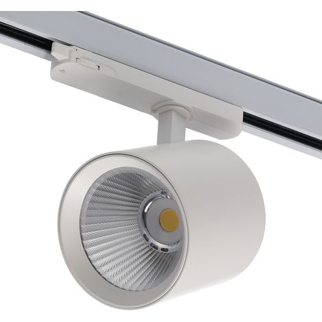 Spot LED sur rail 40W, 90 lm/W, CCT (température de couleur réglable), driver Lifud triphasé, 50 000 heures